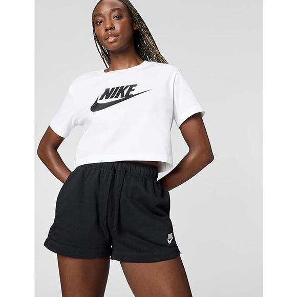 NEW Nike Essential Crop T-Shirt Women’s White Black Size Large BV6175-100 - Picture 3 of 7